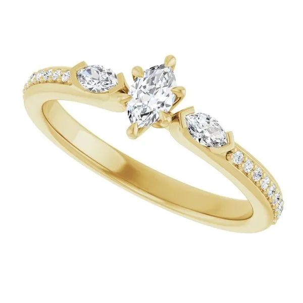 Claw-Prong Three-Stone Engagement Ring Image 5 J. Thomas Jewelers Rochester Hills, MI