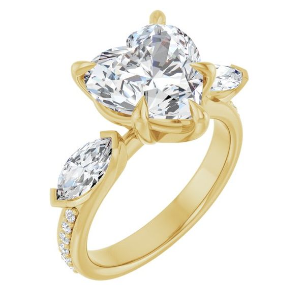Claw-Prong Three-Stone Engagement Ring