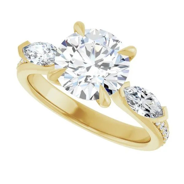 Claw-Prong Three-Stone Engagement Ring Image 5 Shipley's Fine Jewelry Hampstead, MD