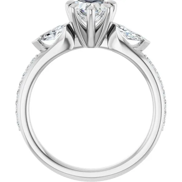 Claw-Prong Three-Stone Engagement Ring Image 2 Don's Jewelry & Design Washington, IA