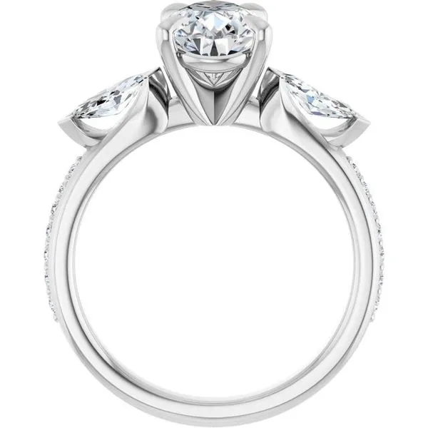 Claw-Prong Three-Stone Engagement Ring Image 2 Michael Szwed Jewelers Longmeadow, MA