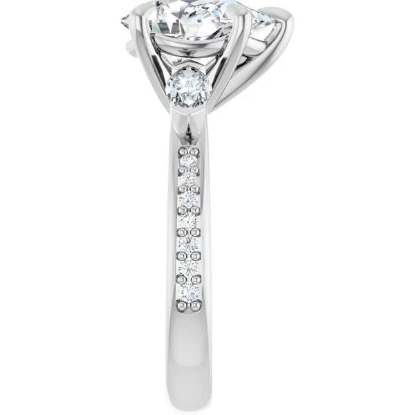 Claw-Prong Three-Stone Engagement Ring Image 4 J. West Jewelers Round Rock, TX