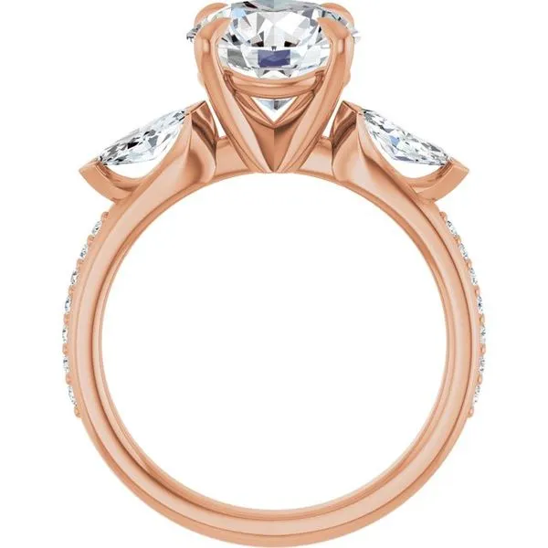 Claw-Prong Three-Stone Engagement Ring Image 2 Northwood Jewelers Northwood, OH