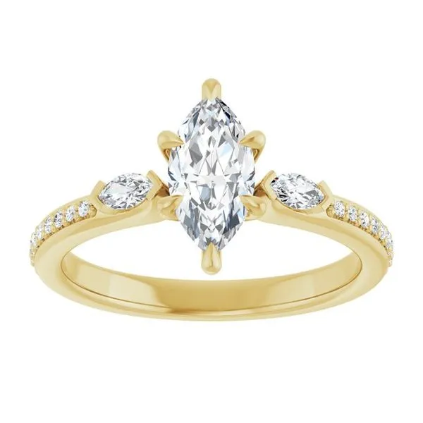 Claw-Prong Three-Stone Engagement Ring Image 3 Natale Jewelers Sewell, NJ