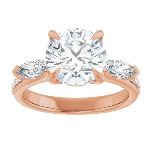 Claw-Prong Three-Stone Engagement Ring Image 3 Austin's Fine Diamonds & Jewelry Lyndhurst, NJ