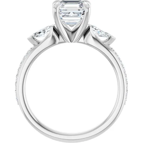 Claw-Prong Three-Stone Engagement Ring Image 2 Jimmy Smith Jewelers Decatur, AL