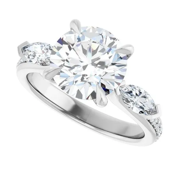 Claw-Prong Three-Stone Engagement Ring Image 5 JF Jones Jewelers Rochester, NY