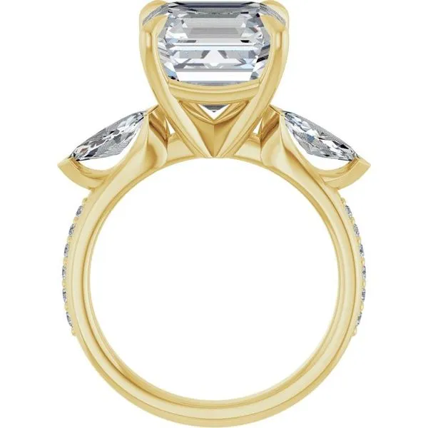 Claw-Prong Three-Stone Engagement Ring Image 2 Hudson Valley Goldsmith New Paltz, NY