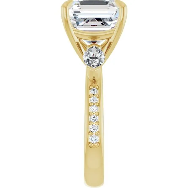 Claw-Prong Three-Stone Engagement Ring Image 4 J. West Jewelers Round Rock, TX