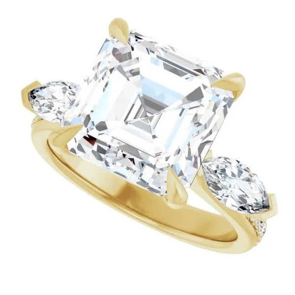 Claw-Prong Three-Stone Engagement Ring Image 5 J. Thomas Jewelers Rochester Hills, MI