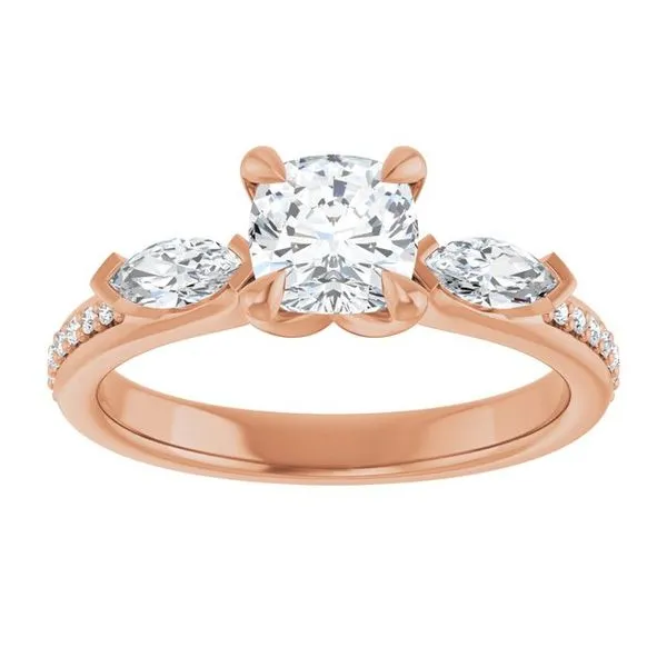 Claw-Prong Three-Stone Engagement Ring Image 3 JF Jones Jewelers Rochester, NY