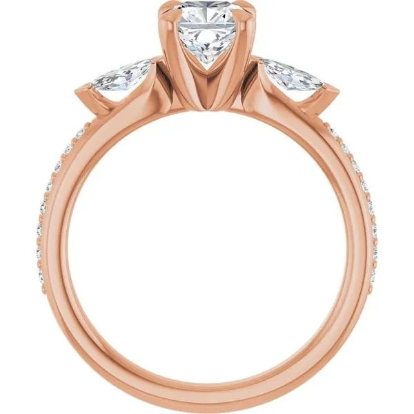 Claw-Prong Three-Stone Engagement Ring Image 2 Vulcan's Forge LLC KANSAS CITY, MO