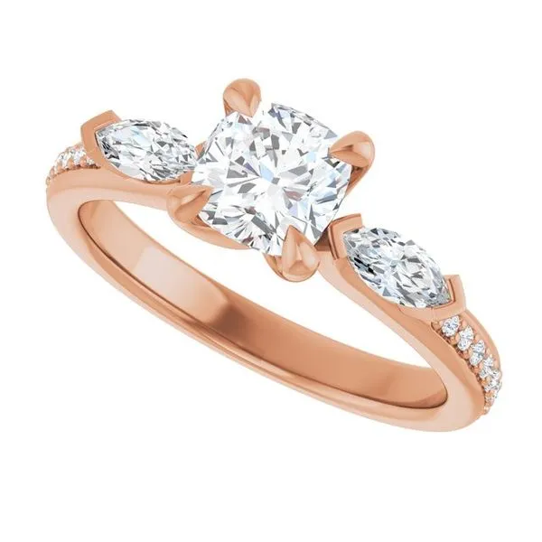 Claw-Prong Three-Stone Engagement Ring Image 5 Northwood Jewelers Northwood, OH