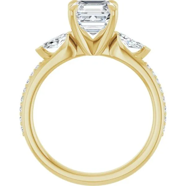 Claw-Prong Three-Stone Engagement Ring Image 2 Ocean View Jewelers Millville, DE
