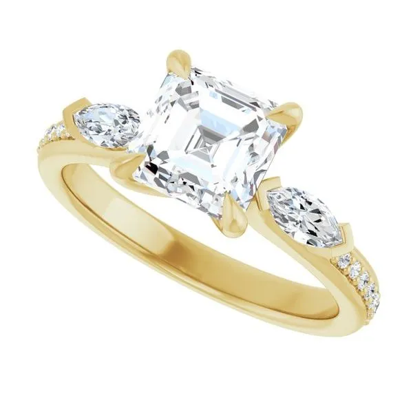 Claw-Prong Three-Stone Engagement Ring Image 5 Don's Jewelry & Design Washington, IA