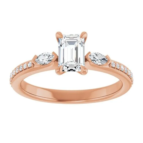 Claw-Prong Three-Stone Engagement Ring Image 3 Jimmy Smith Jewelers Decatur, AL