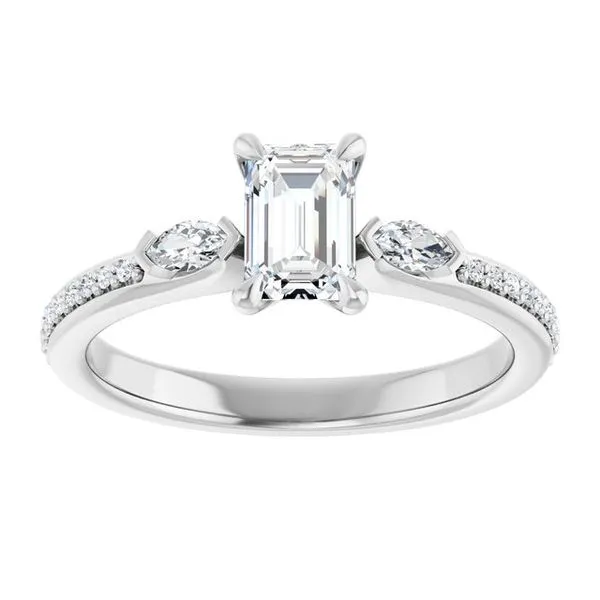 Claw-Prong Three-Stone Engagement Ring Image 3 Hudson Valley Goldsmith New Paltz, NY