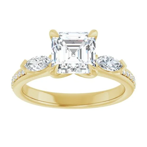Claw-Prong Three-Stone Engagement Ring Image 3 Natale Jewelers Sewell, NJ
