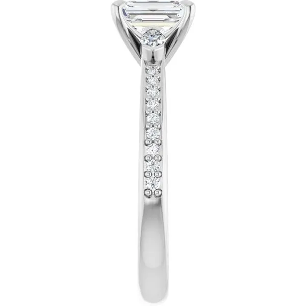 Claw-Prong Three-Stone Engagement Ring Image 4 J. West Jewelers Round Rock, TX