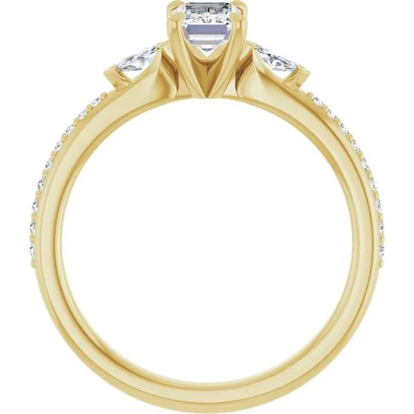 Claw-Prong Three-Stone Engagement Ring Image 2 The Jewelry Source El Segundo, CA