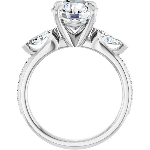 Claw-Prong Three-Stone Engagement Ring Image 2 Stuart Benjamin & Co. Jewelry Designs San Diego, CA