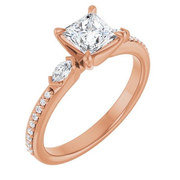 Claw-Prong Three-Stone Engagement Ring