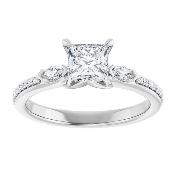 Claw-Prong Three-Stone Engagement Ring Image 3 Michael Szwed Jewelers Longmeadow, MA