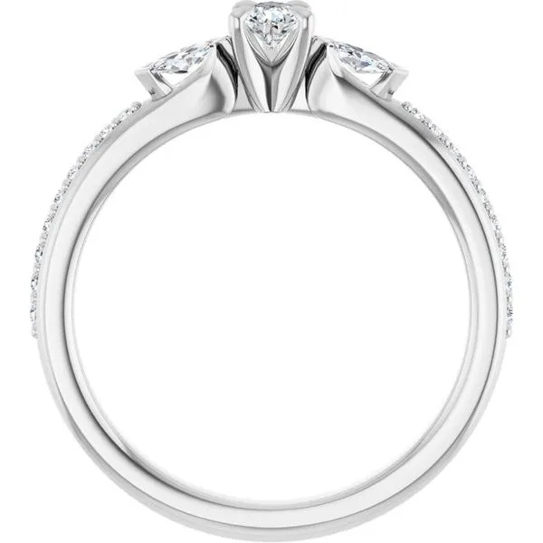 Claw-Prong Three-Stone Engagement Ring Image 2 Raleigh Diamond Fine Jewelry Raleigh, NC