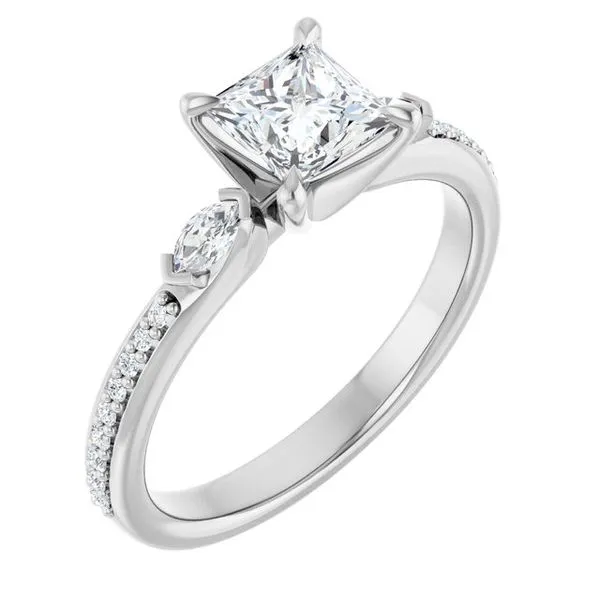Claw-Prong Three-Stone Engagement Ring Stuart Benjamin & Co. Jewelry Designs San Diego, CA