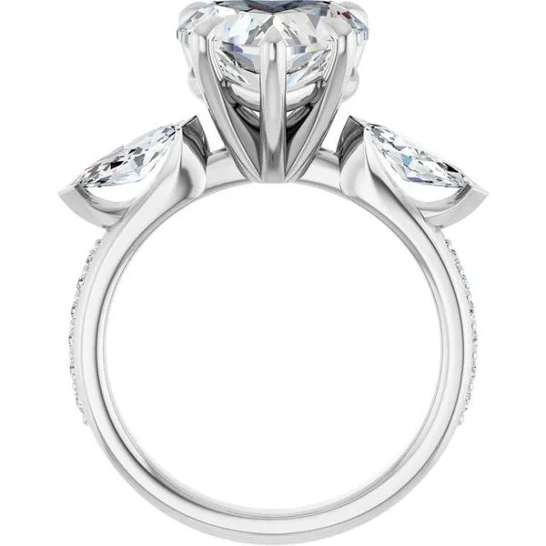 Claw-Prong Three-Stone Engagement Ring Image 2 Don's Jewelry & Design Washington, IA
