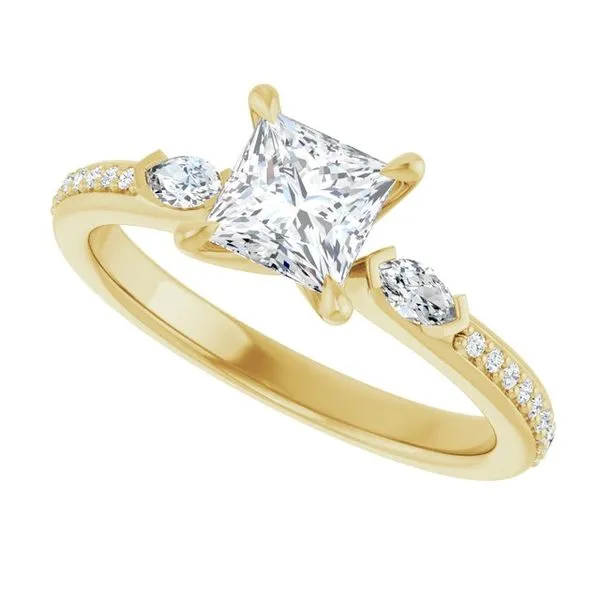 Claw-Prong Three-Stone Engagement Ring Image 5 Northwood Jewelers Northwood, OH