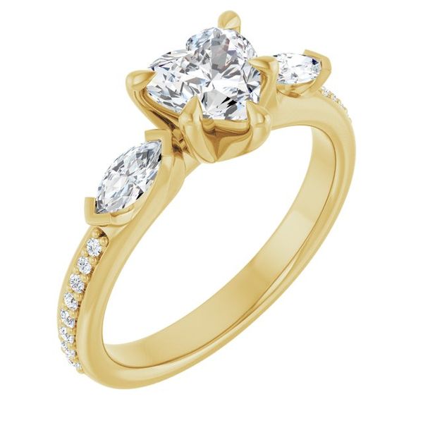 Claw-Prong Three-Stone Engagement Ring