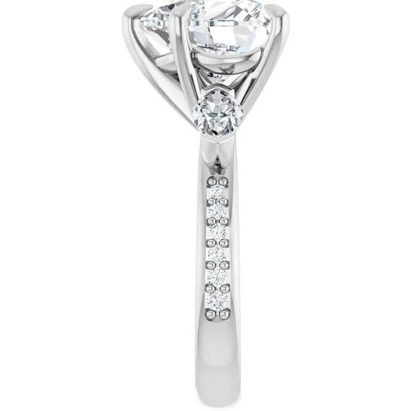 Claw-Prong Three-Stone Engagement Ring Image 4 J. Thomas Jewelers Rochester Hills, MI