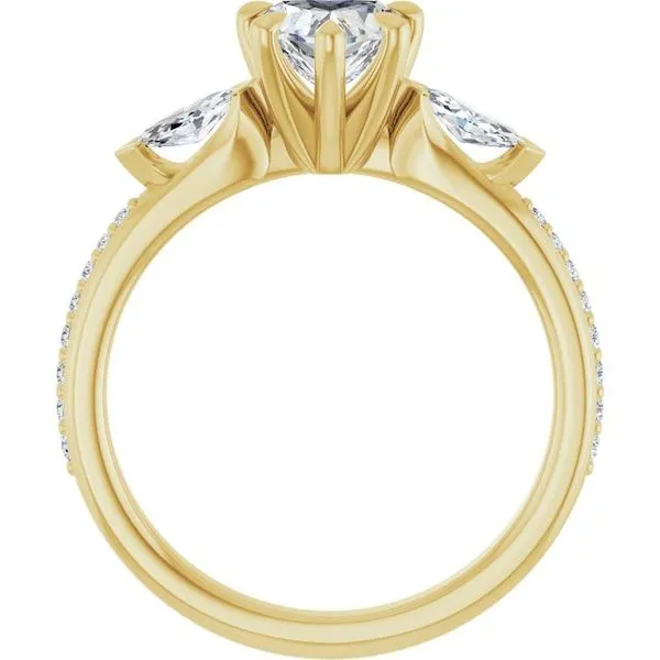 Claw-Prong Three-Stone Engagement Ring Image 2 Ocean View Jewelers Millville, DE