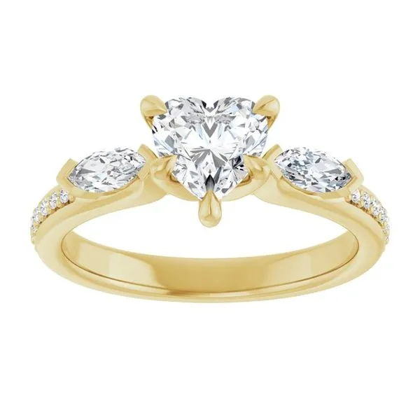 Claw-Prong Three-Stone Engagement Ring Image 3 Jimmy Smith Jewelers Decatur, AL