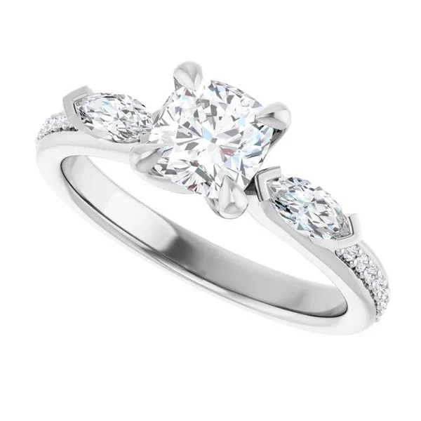 Claw-Prong Three-Stone Engagement Ring Image 5 Northwood Jewelers Northwood, OH