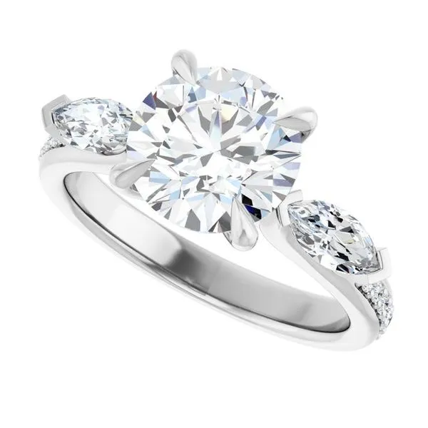 Claw-Prong Three-Stone Engagement Ring Image 5 Vulcan's Forge LLC KANSAS CITY, MO