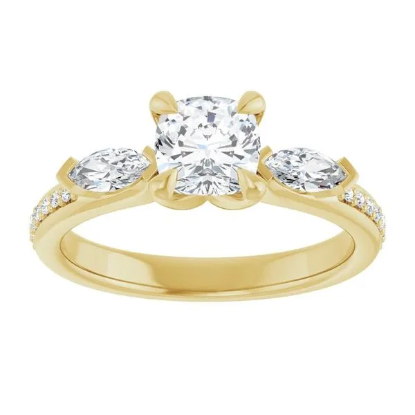 Claw-Prong Three-Stone Engagement Ring Image 3 Futer Bros Jewelers York, PA