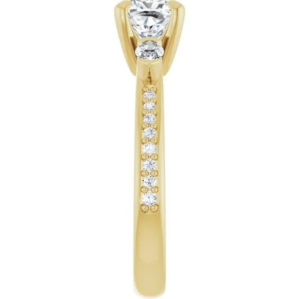 Claw-Prong Three-Stone Engagement Ring Image 4 J. West Jewelers Round Rock, TX