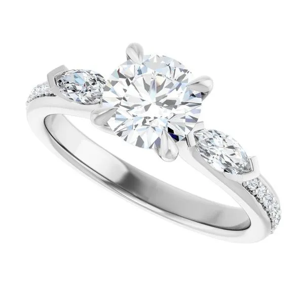 Claw-Prong Three-Stone Engagement Ring Image 5 Arezzo Jewelers Elmwood Park, IL
