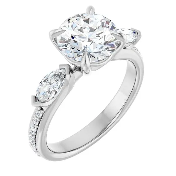 Claw-Prong Three-Stone Engagement Ring Mark Jewellers La Crosse, WI