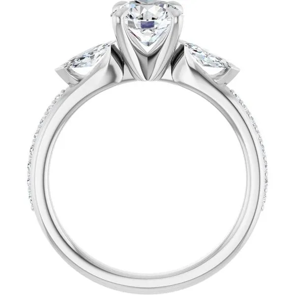 Claw-Prong Three-Stone Engagement Ring Image 2 Natale Jewelers Sewell, NJ