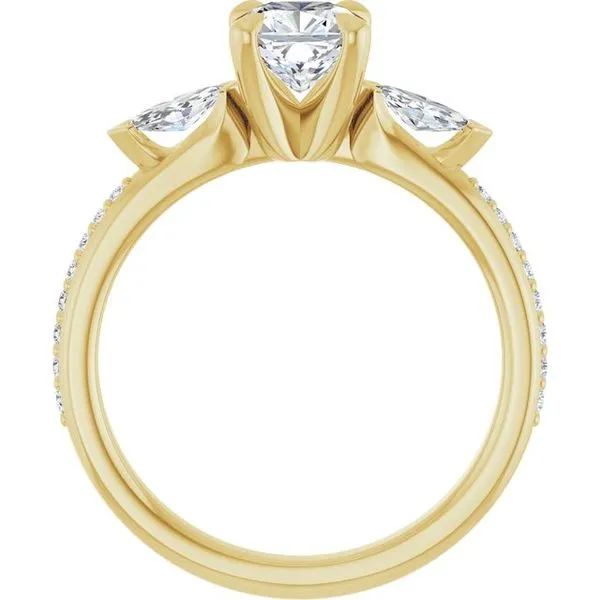 Claw-Prong Three-Stone Engagement Ring Image 2 Ocean View Jewelers Millville, DE