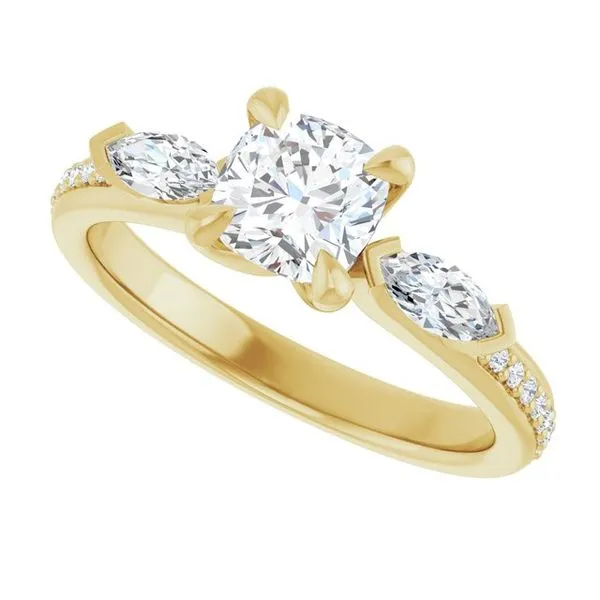 Claw-Prong Three-Stone Engagement Ring Image 5 Hudson Valley Goldsmith New Paltz, NY