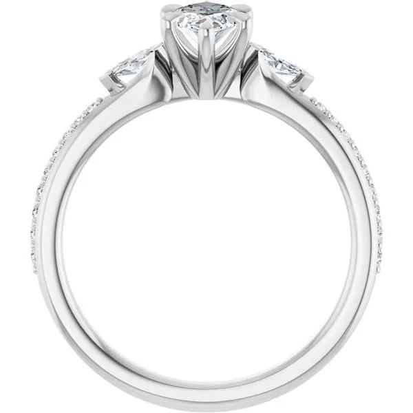 Claw-Prong Three-Stone Engagement Ring Image 2 Don's Jewelry & Design Washington, IA