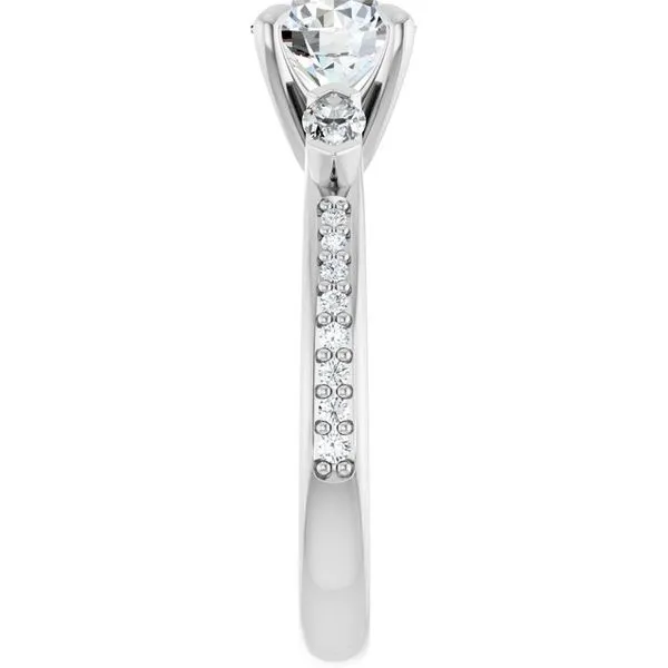 Claw-Prong Three-Stone Engagement Ring Image 4 J. West Jewelers Round Rock, TX