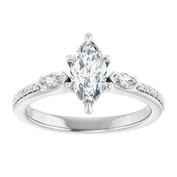 Claw-Prong Three-Stone Engagement Ring Image 3 Don's Jewelry & Design Washington, IA