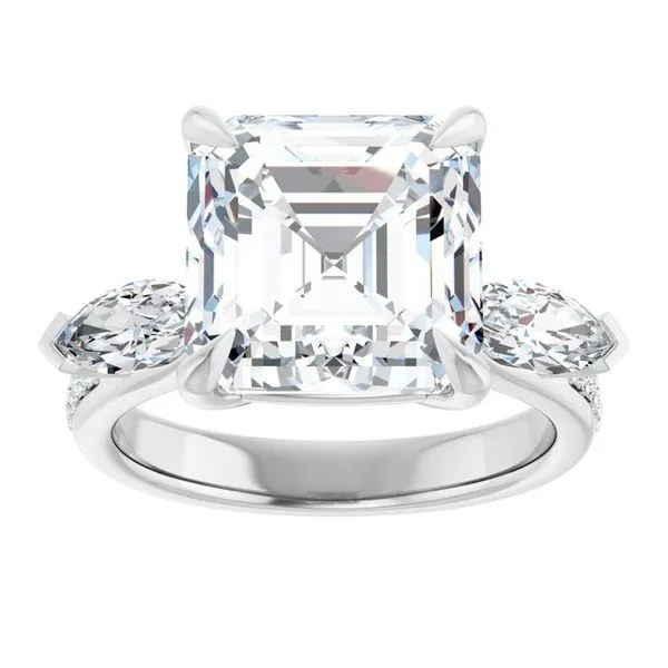 Claw-Prong Three-Stone Engagement Ring Image 3 Northwood Jewelers Northwood, OH