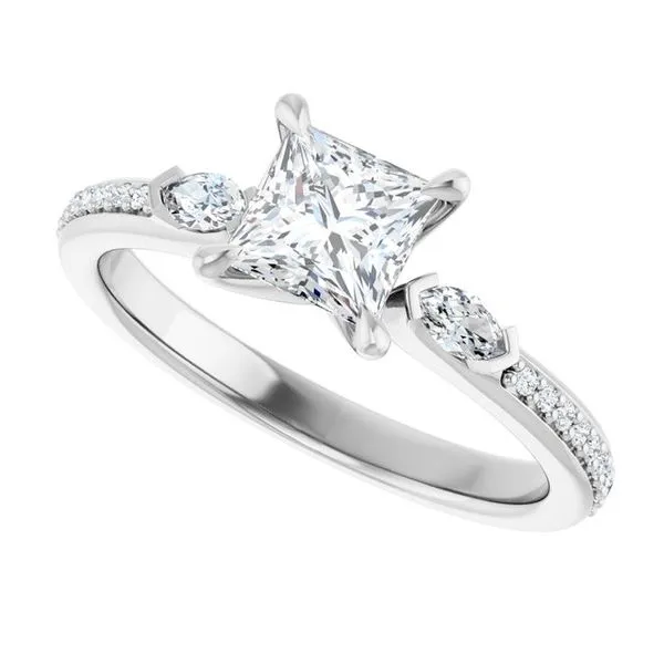 Claw-Prong Three-Stone Engagement Ring Image 5 Paul James Jewelers Angels Camp, CA