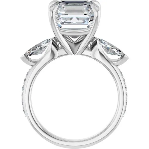 Claw-Prong Three-Stone Engagement Ring Image 2 JF Jones Jewelers Rochester, NY